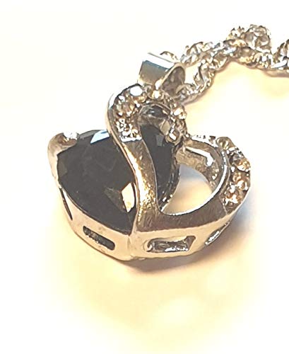 Preisvergleich Produktbild Unbekannt Österreichischen Kristall Halsketten Edlen Schmuck versilbert mit Herz in schwarz