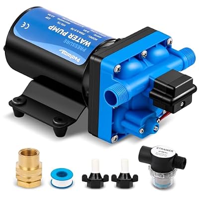 Poafamx RV Water Pump, DC 12V Water Pump with Pressure Switch, 5.5GPM 70PSI On Demand Water Pressure Pump Self-Priming Diaphragm Water Pump High Pressure for Home, Caravan, Marine, Yacht, Garden