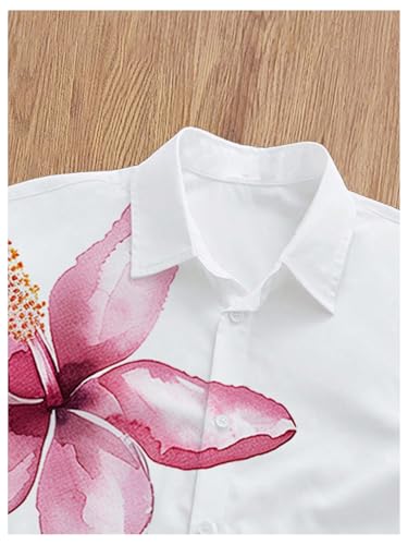 Men's Floral Button Down Shirts Short Sleeve Casual Collared Oversized Shirts Streetwear4