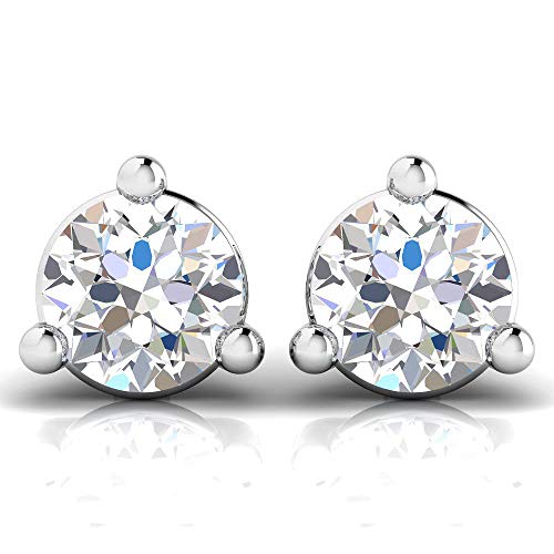 10K White Gold Lab Grown Diamond Martini Stud Earrings | D-F Color, VS-SI Clarity | Solitaire Jewelry Gifts2