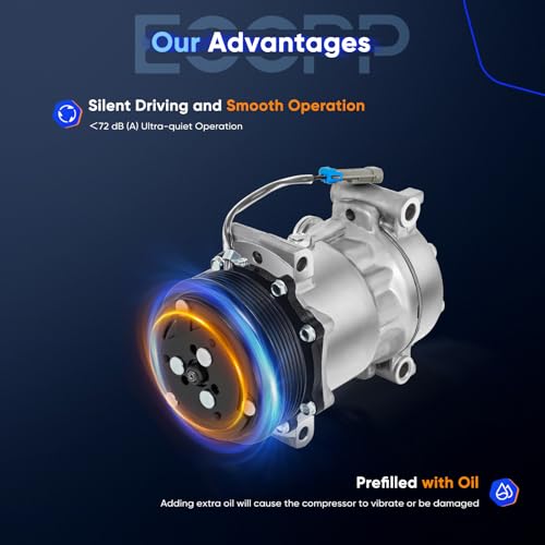 Image of ECCPP AC Compressor for Chevrolet C1500 C2500 C3500 K1500 K2500 K3500 Suburban 1500 Tahoe 5.7L 1996-1999 AC Compressor with Clutch