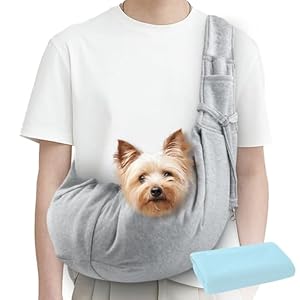 Hundetragetasche Hundetragetuch Hundetasche für Unterwegs mit verstellbarem Schultergurt bis 7.5kg für Katzen und HundeGeeignet für Spaziergang Aktivitäten im Freien und Ausflüge (Grau)