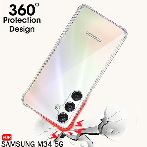 Image of TheGiftKart Crystal Clear Back Cover Case for Samsung Galaxy M34 5G / F34 5G | 360 Degree Protection | Shock Proof Design | Transparent Back Cover for Samsung M34 / F34 (PC & TPU, Transparent Bumper)