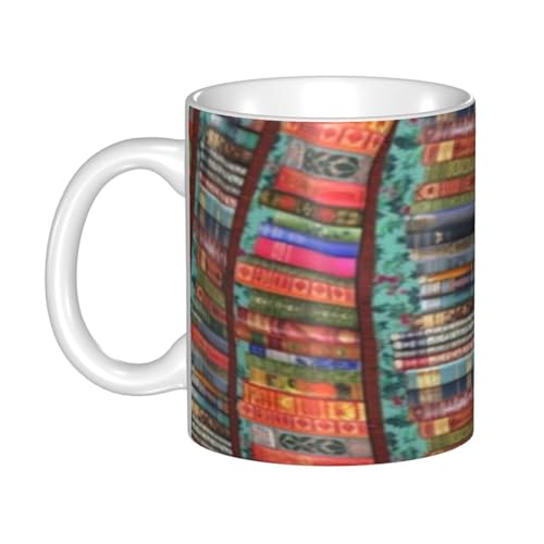 マグカップ - セラミックコーヒーカップ、ミルクカップ、(330ml) - 耐熱性と耐寒性、大容量、軽量、環境に優しい - ギフトの選択(本棚)