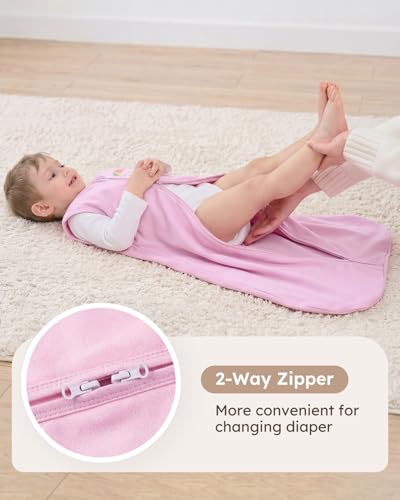 Image of Yoofoss Baby Sleep Sack 0-6 Months Wearable Blanket for Babies 100% Organic Cotton 2-Way Zipper TOG 0.5 Toddler Sleeping Sack 3 Pack, Sleep Sacks
