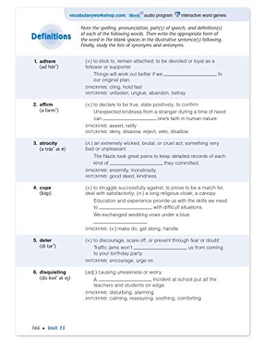 Vocabulary Workshop Level A (Grade 6) Paperback - 2013