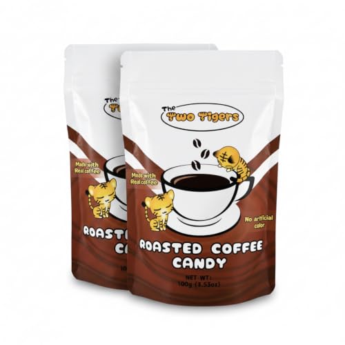 Roasted Coffee Candies, Real Coffee Bean Extract, No Artificial Colors, Flavored Snacks, Gourmet Gifts for Special Occasions, Individually Wrapped Candies for Sharing (2 Pack)- 3.53oz