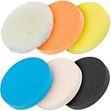 Autolock Almohadillas de pulido de 7 pulgadas, 6 unidades, 180 mm, cara para placas de respaldo de 7 pulgadas, esponja y almohadillas de lana, kit de almohadillas de pulido para pulir, pulir y encerar