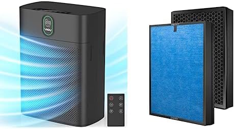 Air Purifier M1, Midnight Black & YIOU Air Purifier M1 HEPA Air Replacement Filters, Enhanced