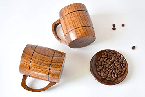 Taza de madera natural de estilo clásico para brindar en fiestas y cenas rústicas 5