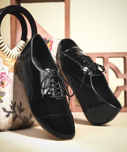 Image of JM LOOKS Women's Brogue Dress Shoes for Women, Lace-up for Women, Comfortable Formal Business Office Work Vintage Oxfords Shoes