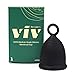 Viv Menstrual Period Cup with Ring for Easy Removal and Dark Color, Great for Beginners, Sustainable and Reusable Period Care (Large)