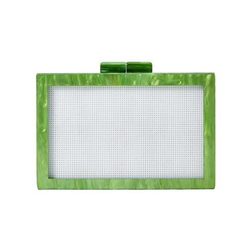 Image of RomanticDesign Women Acrylic Handbag Rattan Woven Pattern Square Box Crossbody Handbag Shoulder Bag Chain Purse