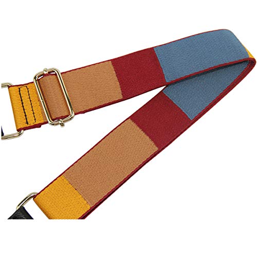 Image of Duwi Wide Purse Strap Multicolor Striped Guitar Style Strap Adjustable Canvas Crossbody Bag Strap