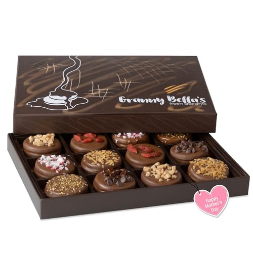 Granny Bellas Mothers Day 12 Chocolate Covered Cookies, Gift Basket for Him, Her Gourmet...