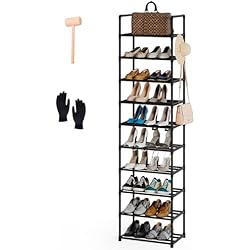 Estanteria Billy Para Zapatos Marctani Estanteria Zapatos de 10 Niveles - Organizador de Zapato Ahorra Espacio y FACIL INSTALACION - Zapatero Muy Estrecho y Alto - Mueble de Almacenaje hasta 20 Pares - Estante Pequeño de 2 Metros