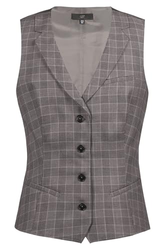 GREIFF GASTRO MODA Damen Kellner-Weste Regular-Fit Glencheck Taupe XL