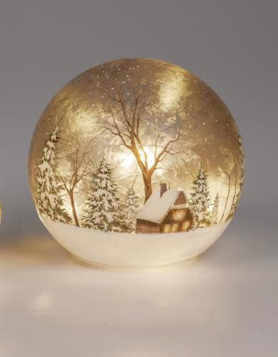 Winterkugel Weihnachtskugel Deko-Kugel Glaskugel Dekolampe mit...
