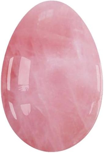 Huevo de yoni sin perforar con piedra natural para ejercicio de Kegel, huevo de cuarzo rosa, cuarzo rosa, 1.772 x 1.181 in