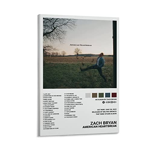 Poster Zach Bryan American Heartbreak 5 cadeau idéal cadre