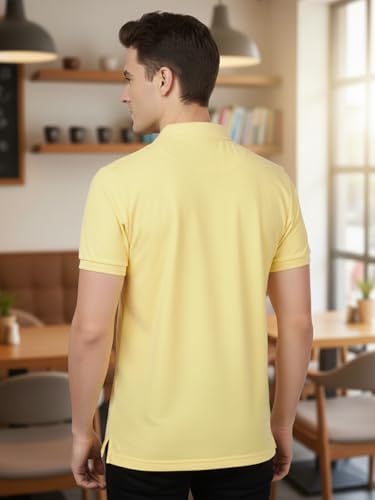 Image of Lux Cozi Men's Cotton Solid Polo Tshirt | Collar Tshirts | Half Sleeves | Stylish & Premium All Day Wear | Pack of 1