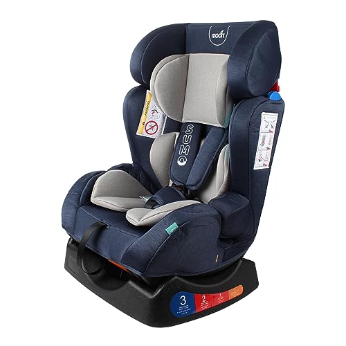 The Moon Brand Sumo Car Seat Birth to 6yrs Baby Travel Gear Convertible Rear & ForwardFacing Booster Seat Reclining Car Seat for Group 012 Child Comfort Car Accessories Navy Blue