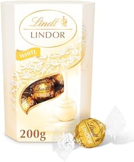 Lindt Lindor White Chocolate Truffles Box - approx. 16 Balls, 200 g - Chocolate Balls with a Smooth Melting Filling