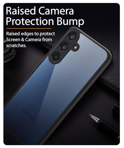 Image of WOW IMAGINE Shockproof Hybrid Back Cover for Samsung Galaxy M35 5G | Hard Slim fit Back Case | PC & TPU | Clear Transparent Case - Black