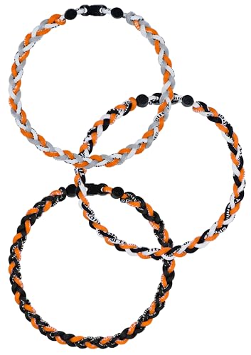 SUPBOMM 3 pcs Baseball Rope Necklaces League Team Colors Braided Necklace Baseball Team Gifts Orioles