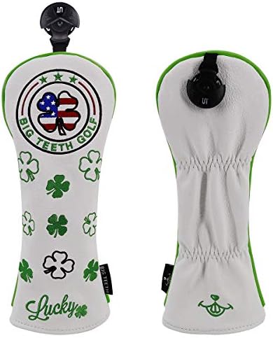 Golf Head Covers Hybrid Headcover for Woods Hybrids Rescue Utility UT with Interchangeable Number Tag (Lucky Clover)