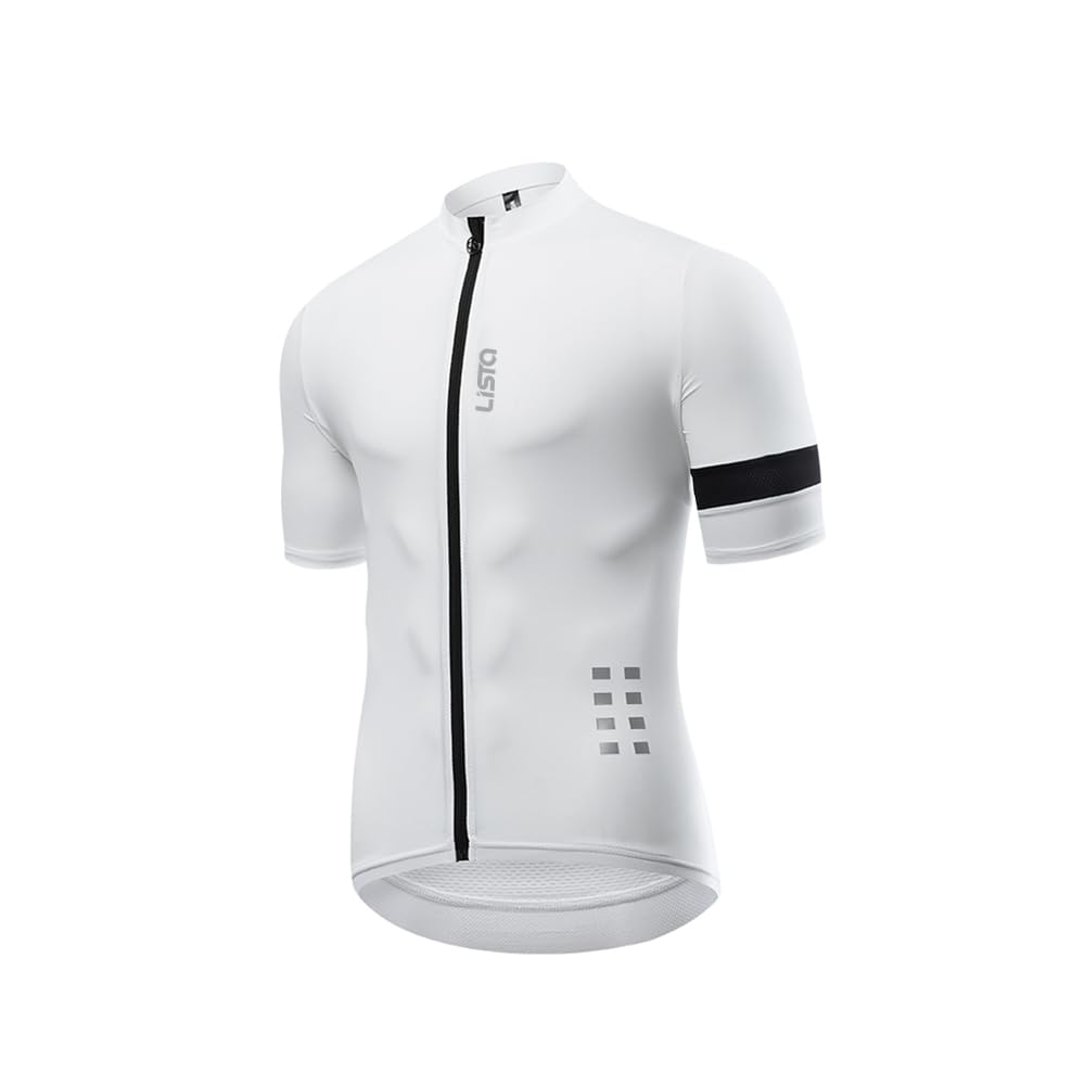ListaMen's Reflective Road Bike Cycling Full Zip Jerseys