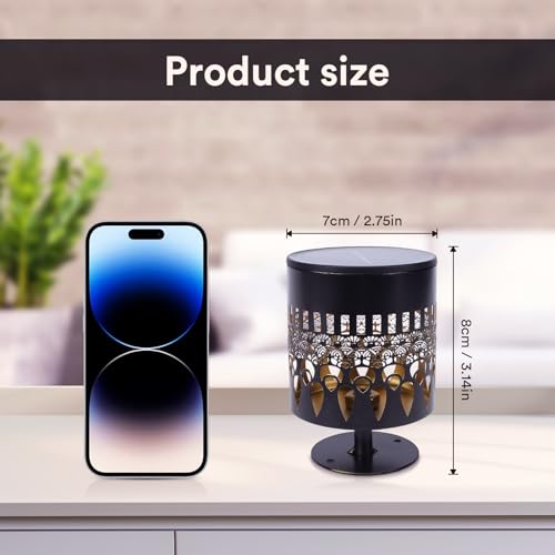 Image of Neoglint Warm White Solar Fence Lights Outdoor Metal IP55 Waterproof | Projects peacock pattern, Durable iron & ABS, 12h long illumination, Auto ON /OFF for garden, wall, deck and step decor