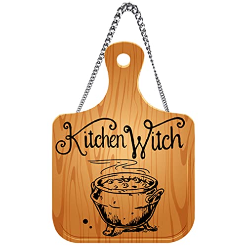 Image of PNF Poster And Frames Kitchen Witch Quote Wall art & Door Hanging Frame For Kitchen, Dining, restaurants Decor | Walland home Decor for Living Room | Room Decor Wall Decor Items For Bedroom | (Wooden, 11x9 Inch,Brown)-86-2