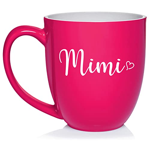 Taza de cerámica rosa con corazón 16 oz miniatura 1
