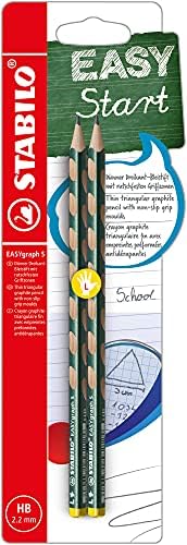 Handwriting Pencil - STABILO EASYgraph S Metallic - Left Handed - Metallic Green - 2 pcs - HB