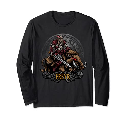 Freyr Norse Mythology Valhalla Viking Nordic God Maglia a Manica