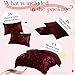 P Pothuiny 5 Pieces Satin Pintuck Duvet Cover Set, Silky Like Burgundy Pinch Pleat Duvet Cover Full/Queen Size Luxury Bedding Set with Corner Ties, 2 Pillow Shams + 2 Pillowcases (No Comforter)