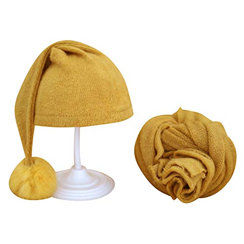 Borlai Baby fotografie rekwisieten wikkelhoed set pasgeborenen foto kostuum hoed + wikkeloutfits voor jongens meisjes - Image 4