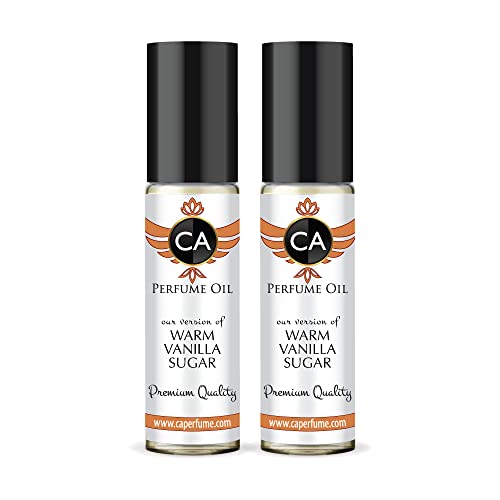 CA Perfume Impression of Warm Vanilla Sugar Unisex Eau De Parfum Amber Scent Long Lasting Unisex Fragrance Travel Size TSA Ready for Day and Night Wear 0.33 Fl Oz 10ml (Pack of 2)