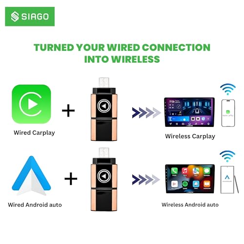 Image of SIAGO SIA391 Wireless CarPlay & Android Auto Converter | Smart Dongle with Wi-Fi & Google Play Access