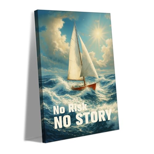 Bold Adventure Wall Art - Nautical No Risk No Story Canvas Print,...