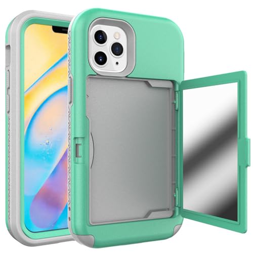 Coque de téléphone avec Miroir caché Defender Vert pour iPhone 15 14 11Pro XR