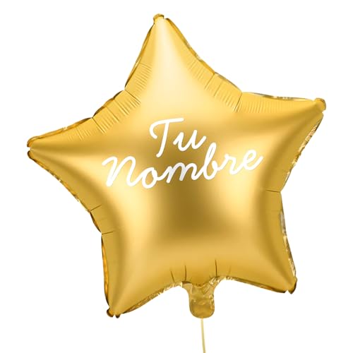OH YEAH - Estrella Personalizada Oro 48 Cm - Nombre Personalizado - Apto Helio - Globo Personalizado - Globo Foil Estrella Metalizado - Diseño Personalizado - ELIGE TU NOMBRE