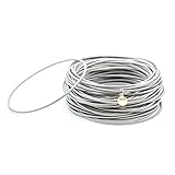 * Ancho de cada pulsera: 1 mm Pulsera de cuerda de guitarra para mujer, set de 50 unidades, brazaletes de acero, brazalete apilado, multi pulseras finas color plateado, pulsera acero mujer, talla única diámetro interno 6cm.