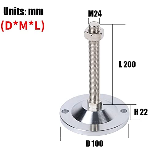 Patas niveladoras resistentes y componentes ajustables antigolpes de 100mm 8