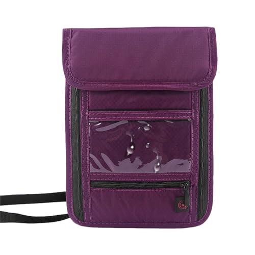 Fluxioxtna Halsgurt Reisepasspässe Brieftaschenhülle Antitheft Crossbody Dokumentbeutel Kreditkarte Passporthalter Dauer