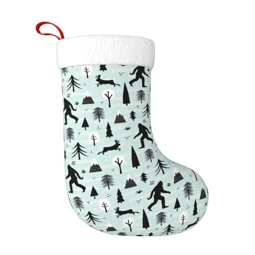 Tree Christmas Stocking,17.7" Xmas Fireplace Hanging Stockings Decoration Stockings for Family Holiday Party Decoration（1 Piece）