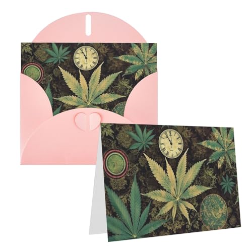 QMNSEHF A Puff in Time Weed �}���t�@�i �O���[�e�B���O�J�[�h �����t�� Thank YouCard �u�����N Happy Birthday�J�[�h ���f�B�[�X �����Y �N���X�}�X �n���E�B�� ������ �u�����N �m�[�g�J�[�h �����