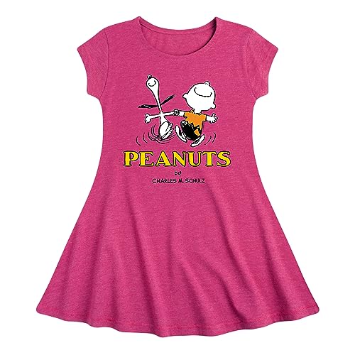 HYBRID APPAREL - Peanuts - Charlie Snoopy Dancing - Toddler & Youth Girls Fit & Flare Dress