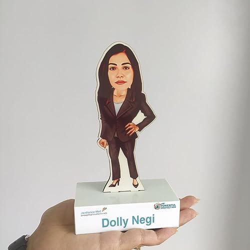Personalized Gift for IT Employees - Caricature Standee With personalized caption Coolest gift for IT employees Unique corporate gift (Business Executive - Female)